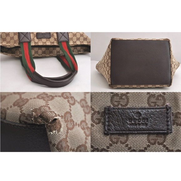 Authentic Gucci GG Monogram Supreme Sherry Web Satchel Tote Bag with COA - Picture 7 of 17